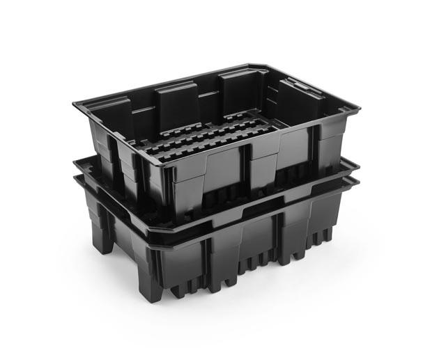 Rotable, stackable and nestable