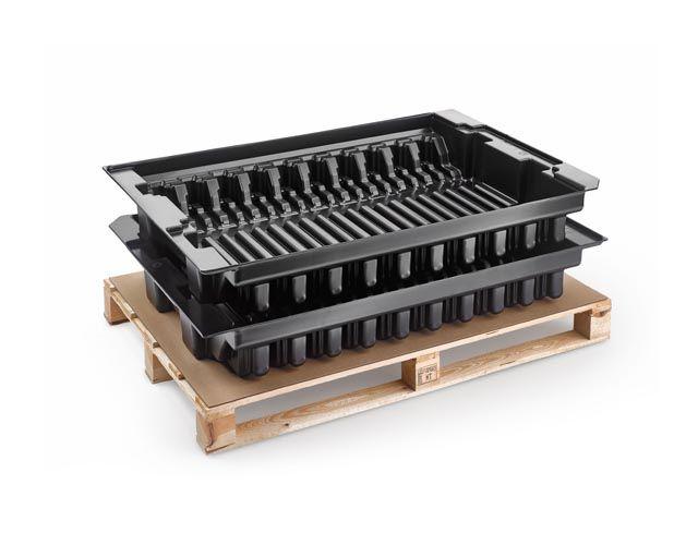 Turnable and stackable, euro pallet size